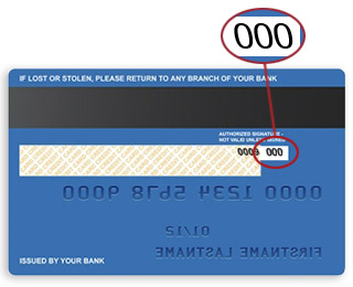 ccv number located to the right of signature field
